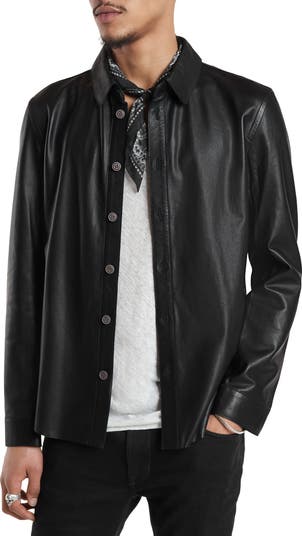 John Varvatos Travis Leather Shirt Jacket | Nordstrom