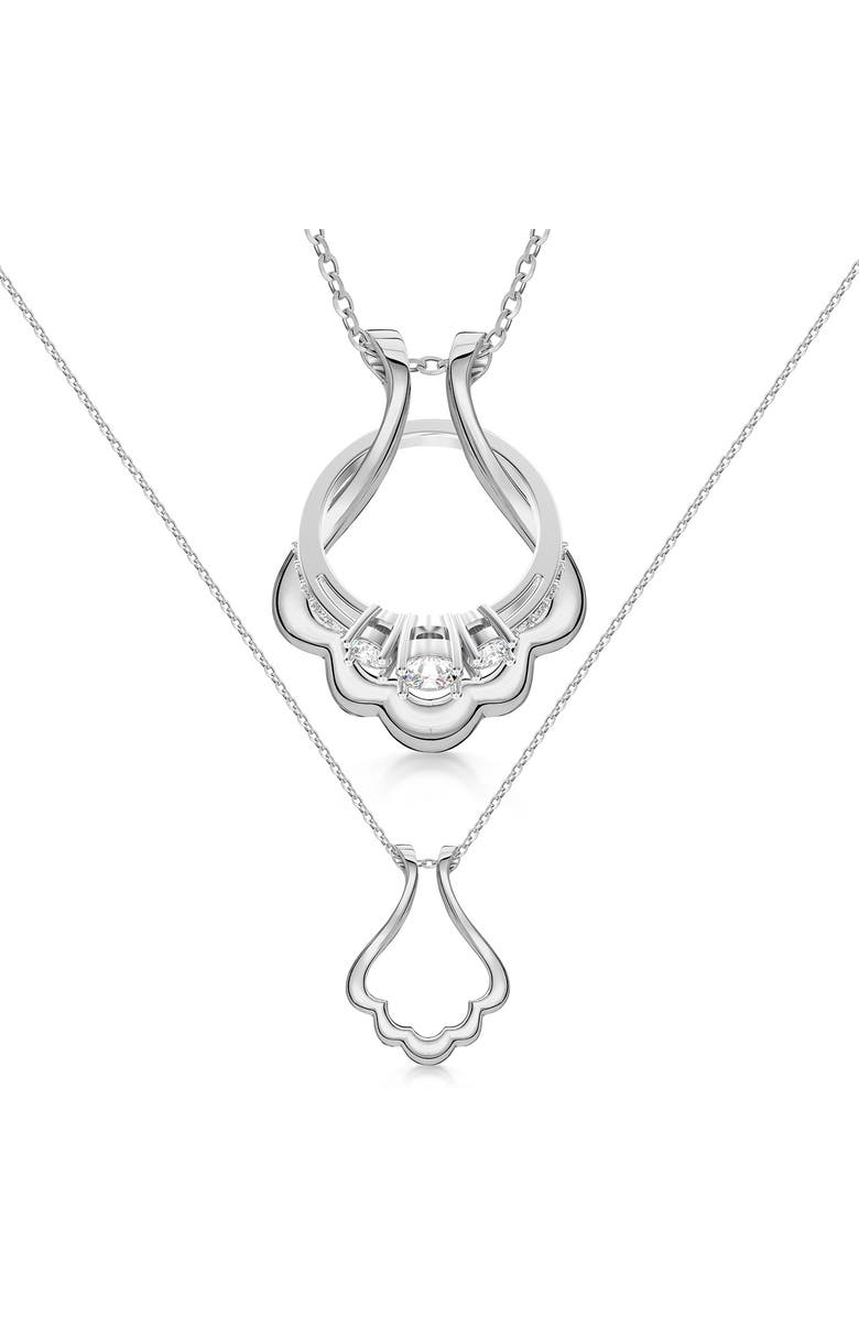 Emily C Scallop Ring Holder Necklace, Sterling Silver Wedding Ring Keeper, Necklace Jewelry, Gender Inclusive, Main, color, Silver