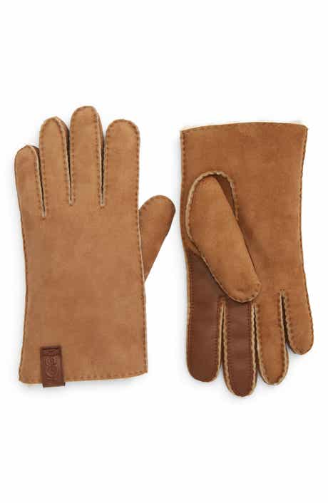 Men's Whipstitch Genuine Shearling Gloves