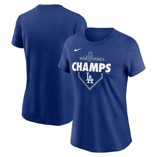 Nike Los Angeles Dodgers 2024 World Series Champions Lockup  Women's Mlb T-shirt In Royal