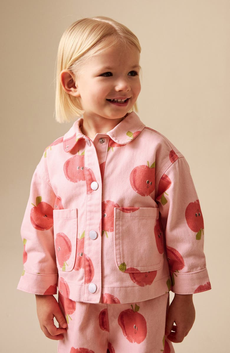 NEXT Kids' Apple Graphic Jacket & Shorts Set, Alternate, color, Pink
