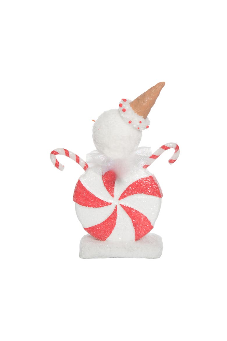 Foam Peppermint Snowman Decorative Figurine for Christmas, Alternate, color, Red