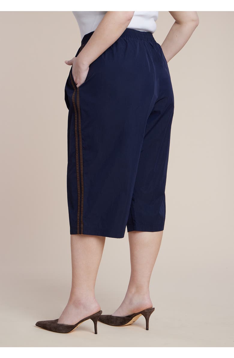 ELOQUII Nylon Side Stripe Culotte, Alternate, color, Night Sky