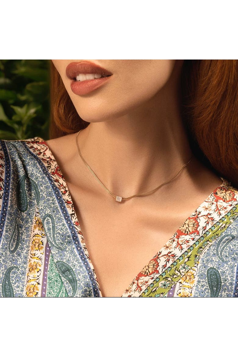Protect & Balance - Mother of Pearl Evil Eye June Birthstone Necklace, Alternate, color, Gold/White