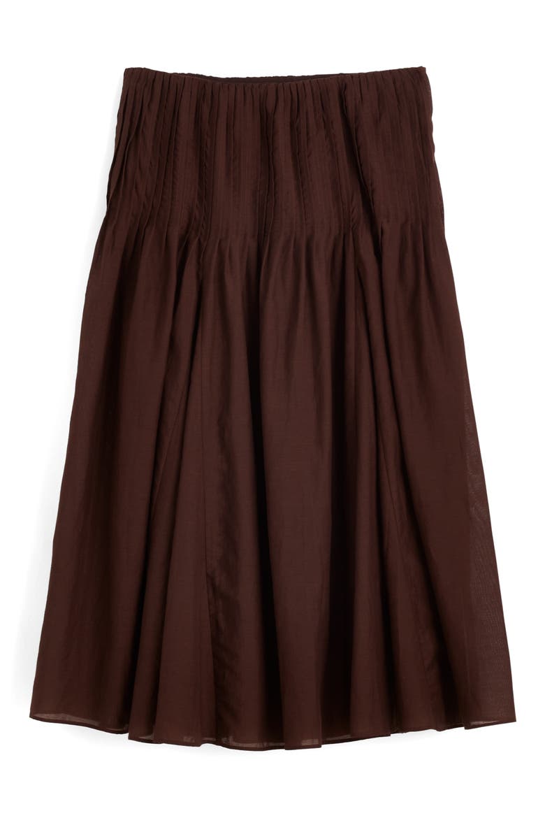 Pintuck Midi Skirt, Main, color, DARK CHICORY