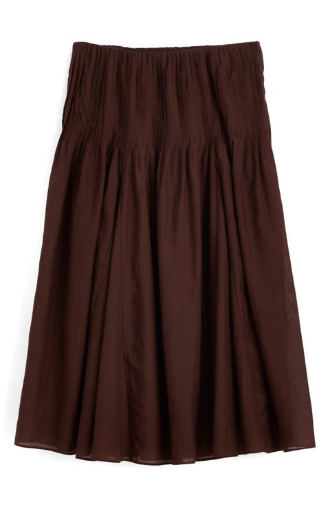 Pintuck Midi Skirt