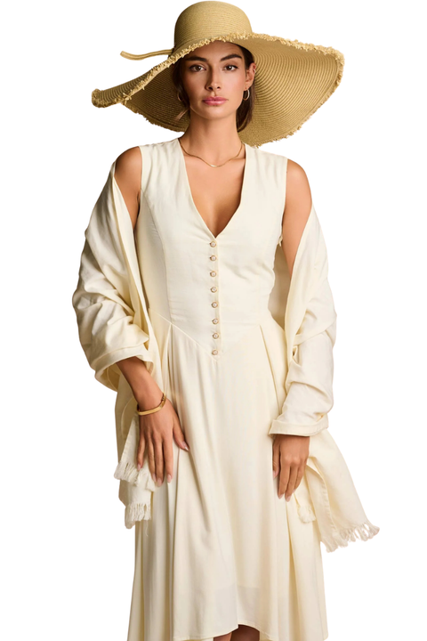 Melbourne Shawl with Fringed Hem, UPF 50+ Sun Protection