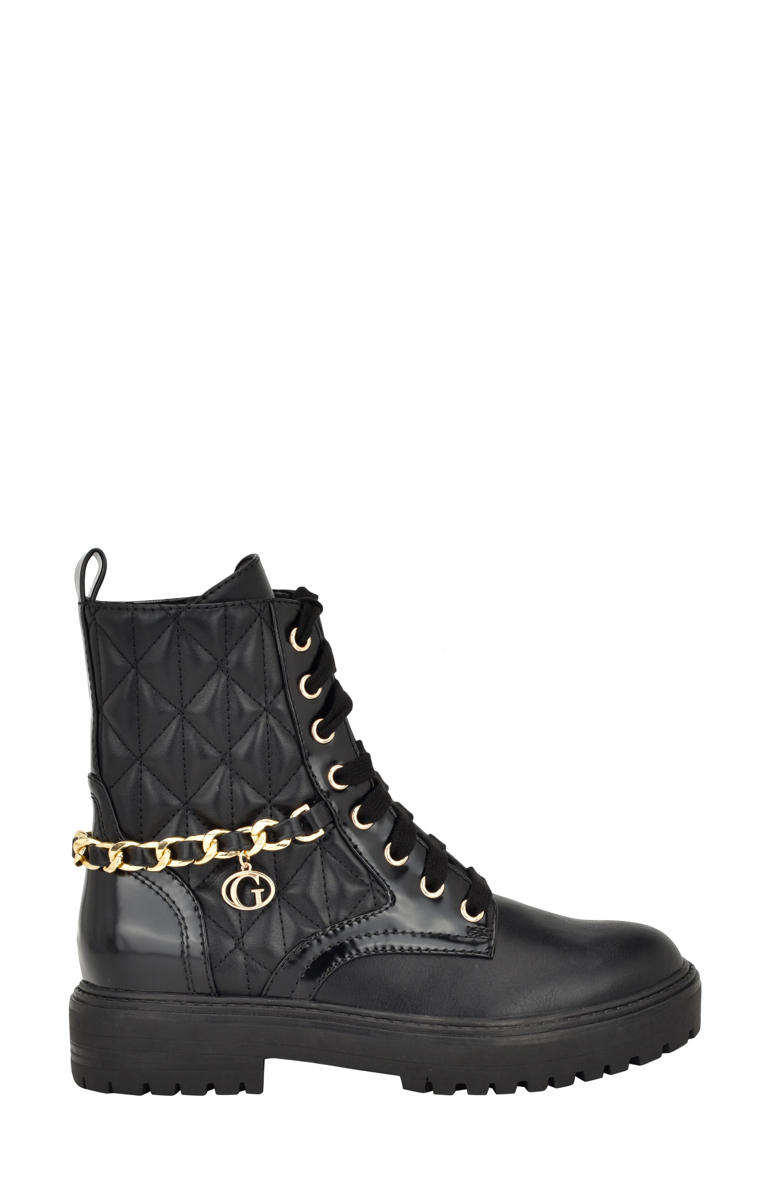 GUESS Jellard Quilted Combat Boot, Alternate, color, 