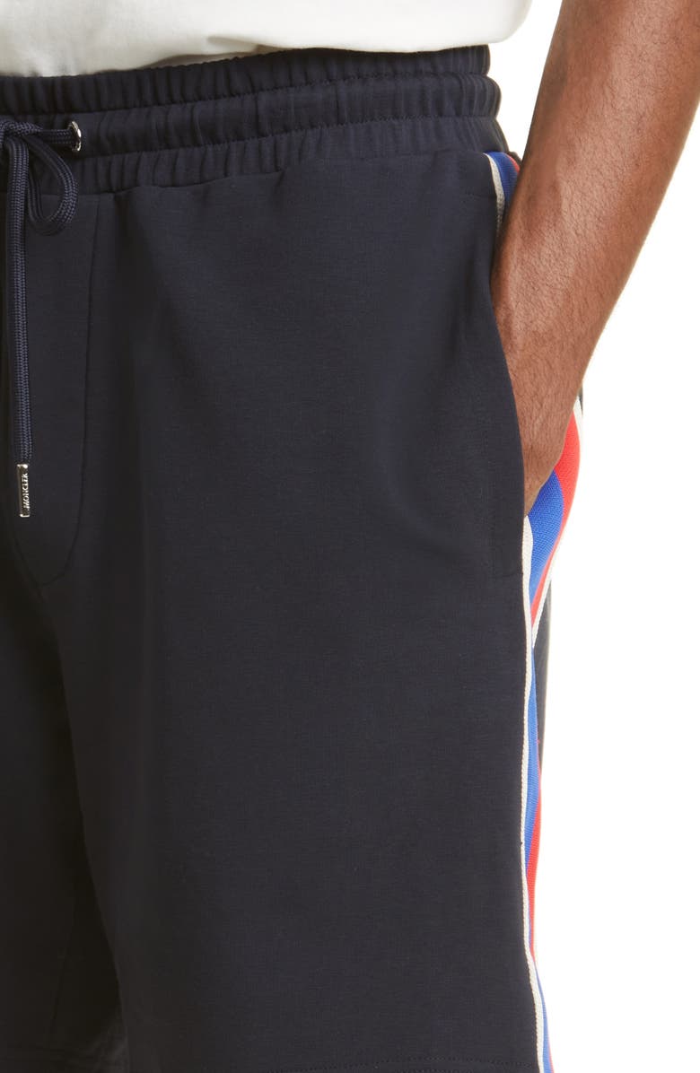 Moncler Retro Logo Stripe Shorts, Alternate, color, 