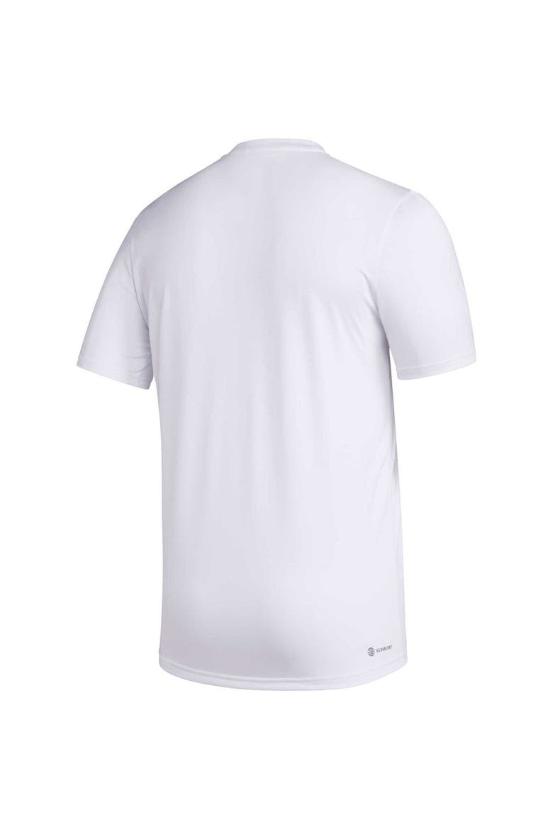 Men's adidas x Rich Mnisi Pride Collection White Texas A&M Aggies Pregame AEROREADY T-Shirt, Alternate, color, White