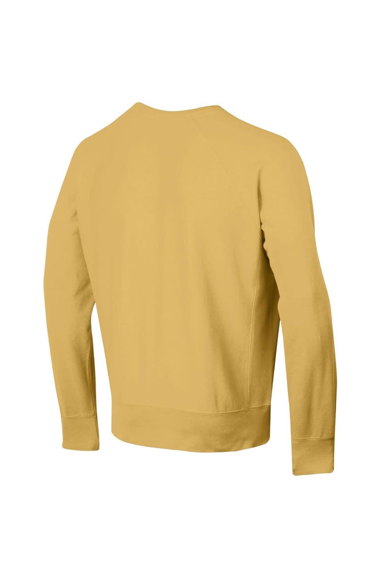 Men's Champion Gold Colorado Buffaloes Skinny Arch Over Vintage Wash Pullover Sweatshirt, Alternate, color, Gold