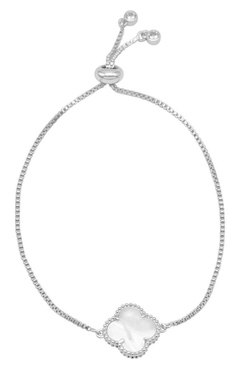 Adornia Set of 2 Clover Cuff Bracelets, Alternate, color, Silver