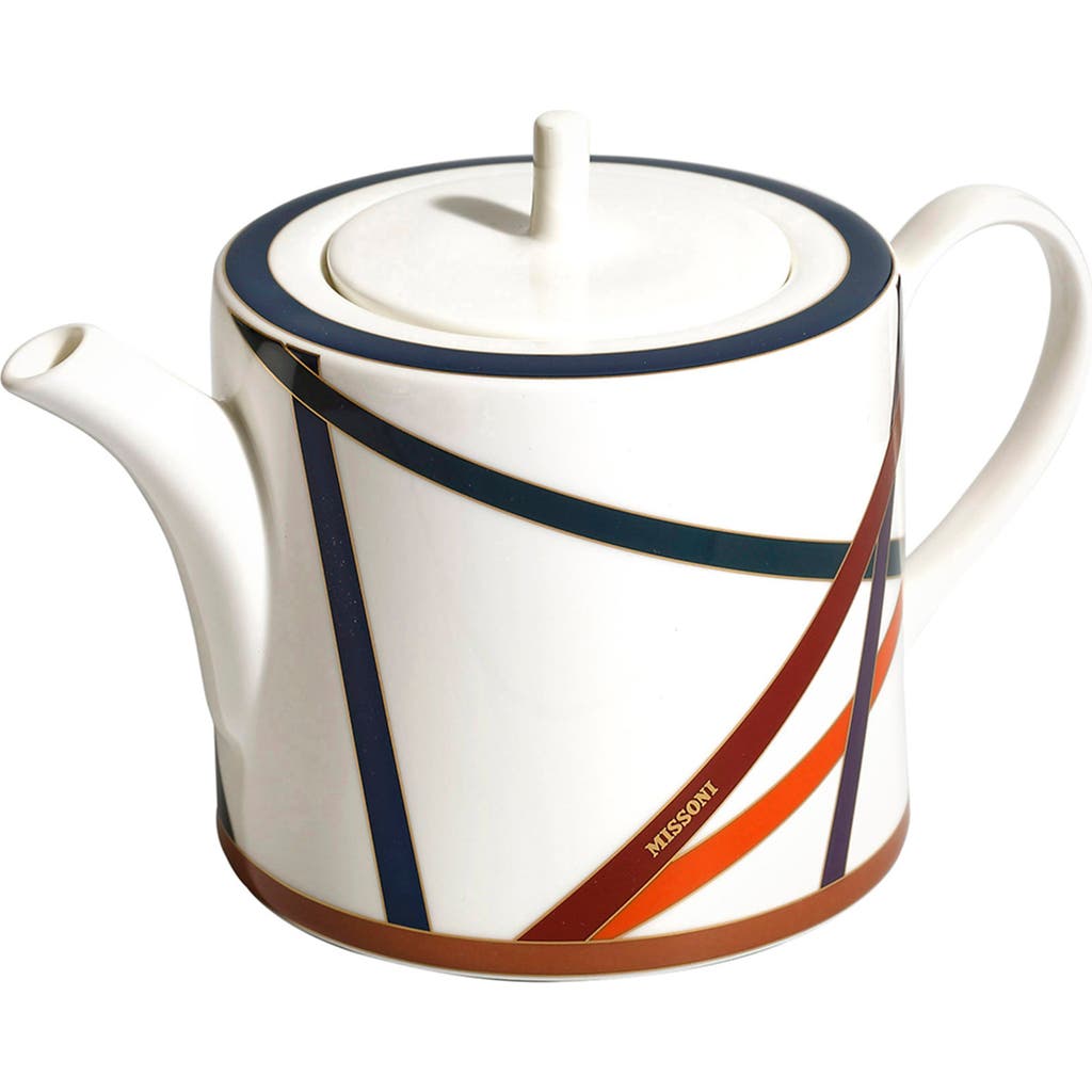 Missoni Home Tableware Tea Pot Or Coffee Pot Nastri Multicolor Diam. 4.75", H 5"