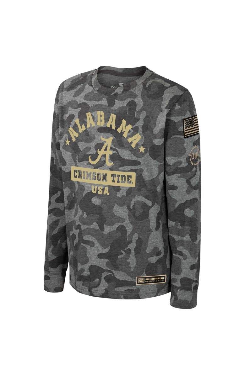 COLOSSEUM Youth Colosseum Camo Alabama Crimson Tide OHT Military Appreciation Dark Star Long Sleeve T-Shirt, Alternate, color,
