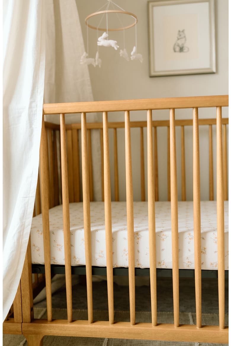Print Organic Cotton Muslin Crib Sheet, Alternate, color, FLORAL