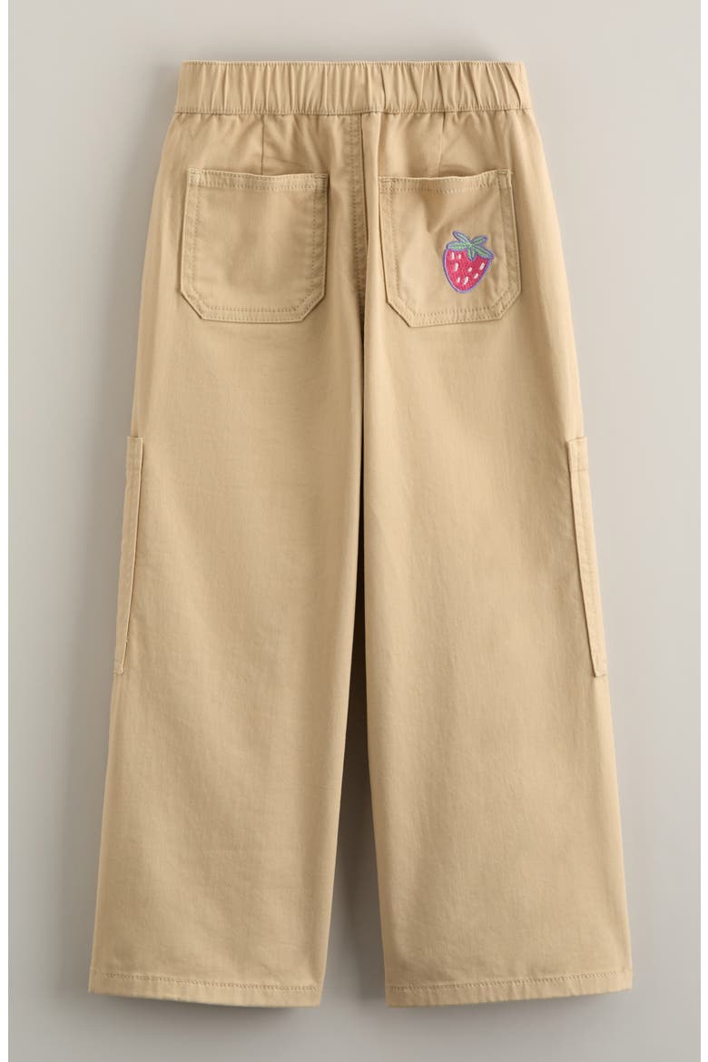 Kids' Embroidered Straight Leg Cargo Pants, Alternate, color, TAN SAND DOODLE EMBROIDERY