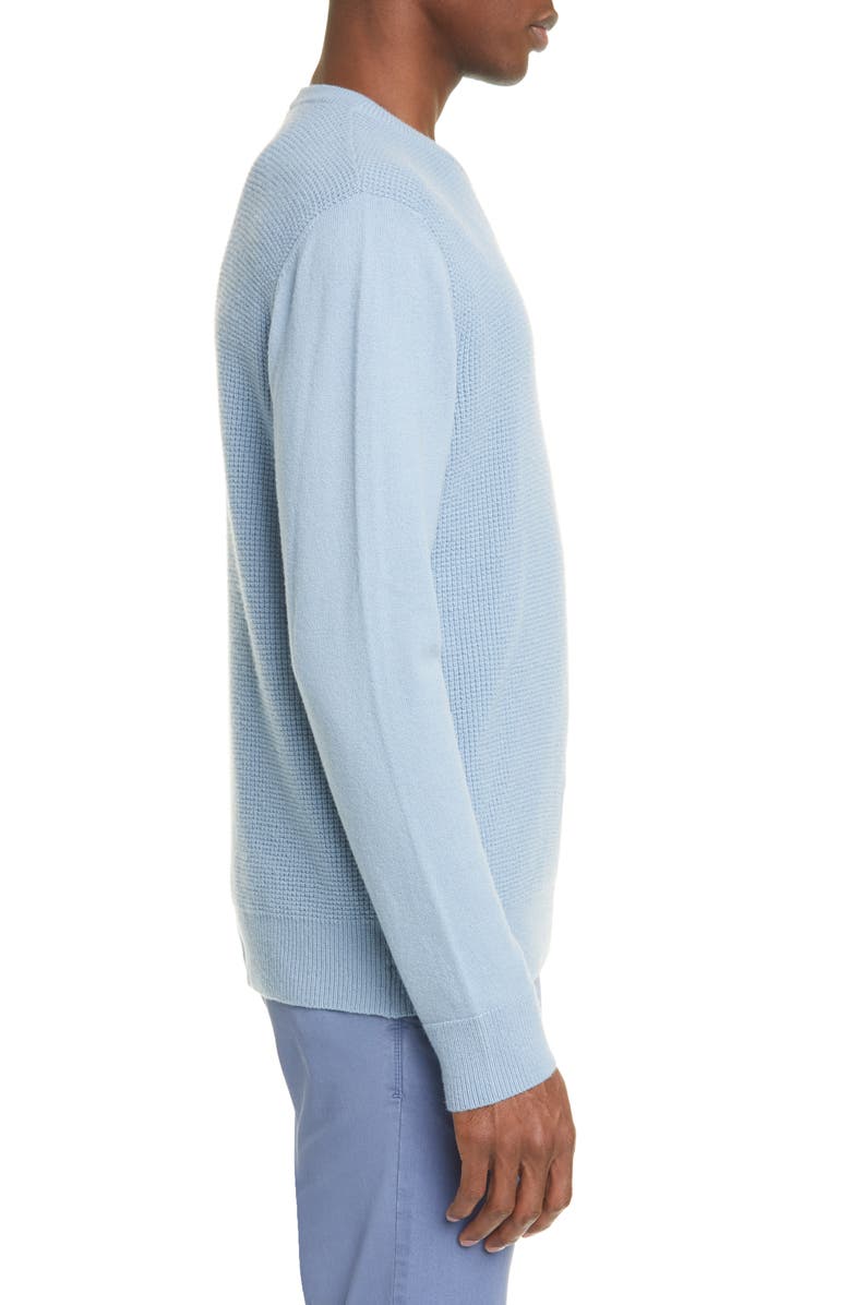 Eidos Trim Fit Waffle Knit Cashmere Crewneck Sweater, Alternate, color, 