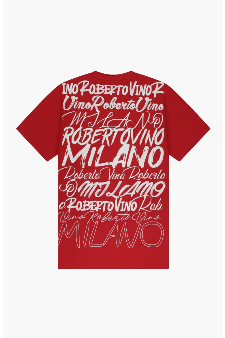 Big Writing Milano Slim Fit Stretch Cotton T-Shirt, Alternate, color, Red
