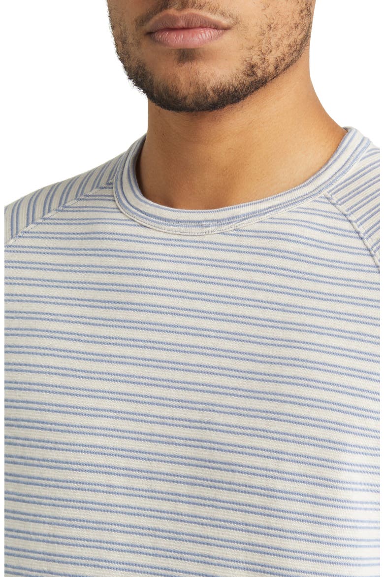 Stripe Stretch Cotton Gauze Sweater, Alternate, color, H BONE/ PACIFIC BLUE