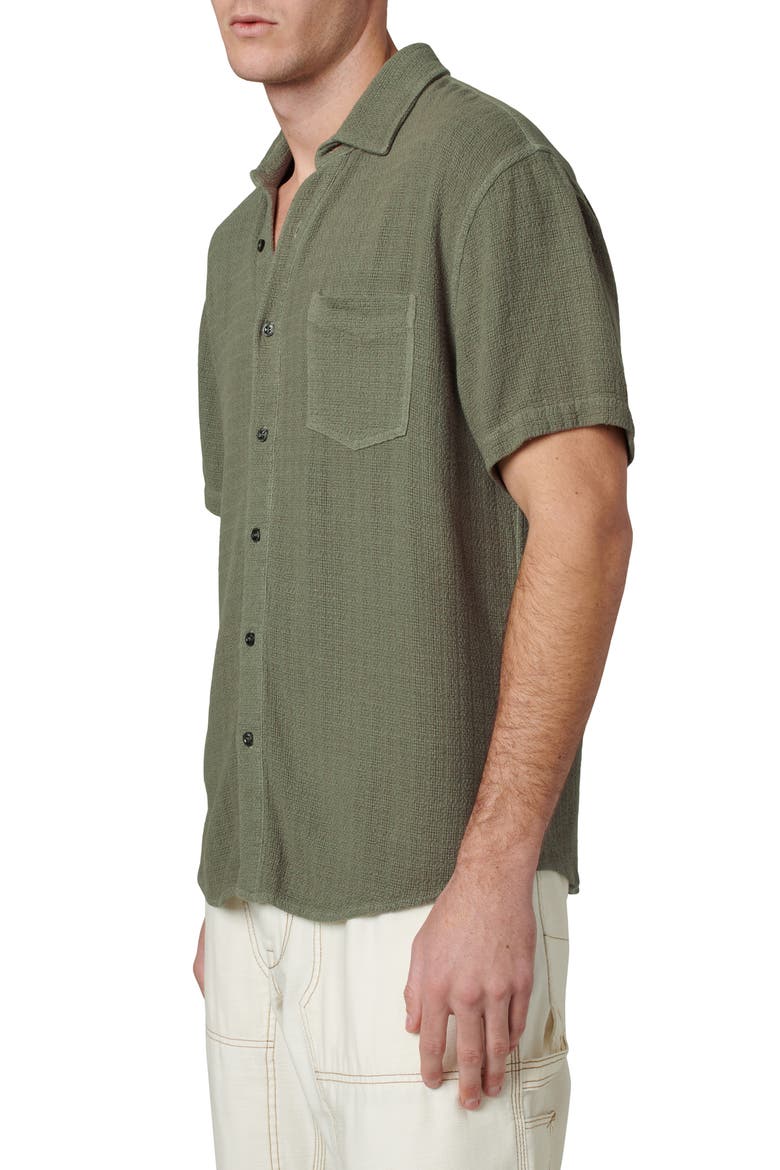 Scott Short Sleeve Linen Blend Button-Up Shirt, Alternate, color, LICHEN DOBBY