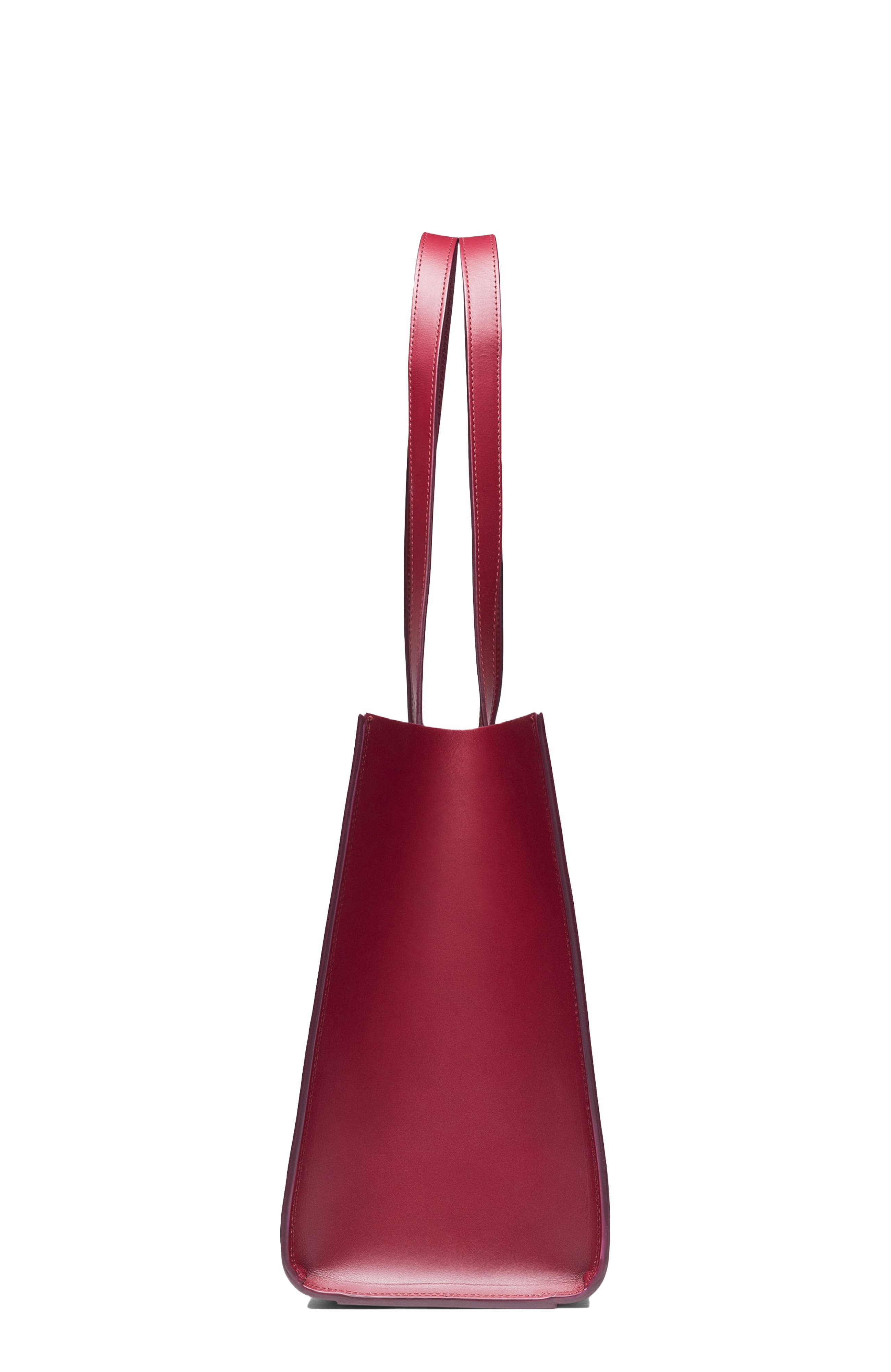 HYER GOODS Luxe Doubleface Leather Laptop Tote Bag, Alternate, color, Burgundy