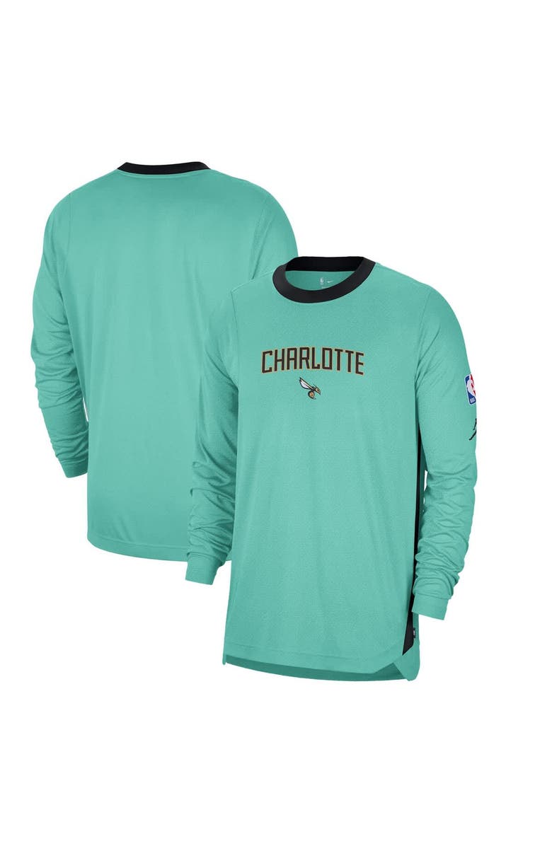 Jordan Brand Men's Jordan Brand Mint Charlotte Hornets 2024/25 City Edition Authentic Pregame Performance Long Sleeve Shooting T-Shirt, Main, color, 