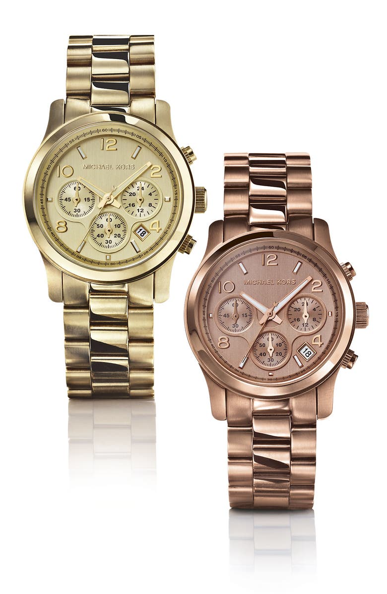 MICHAEL Michael Kors Michael Kors 'Runway' Rose Gold Plated Watch, 37mm, Alternate, color,