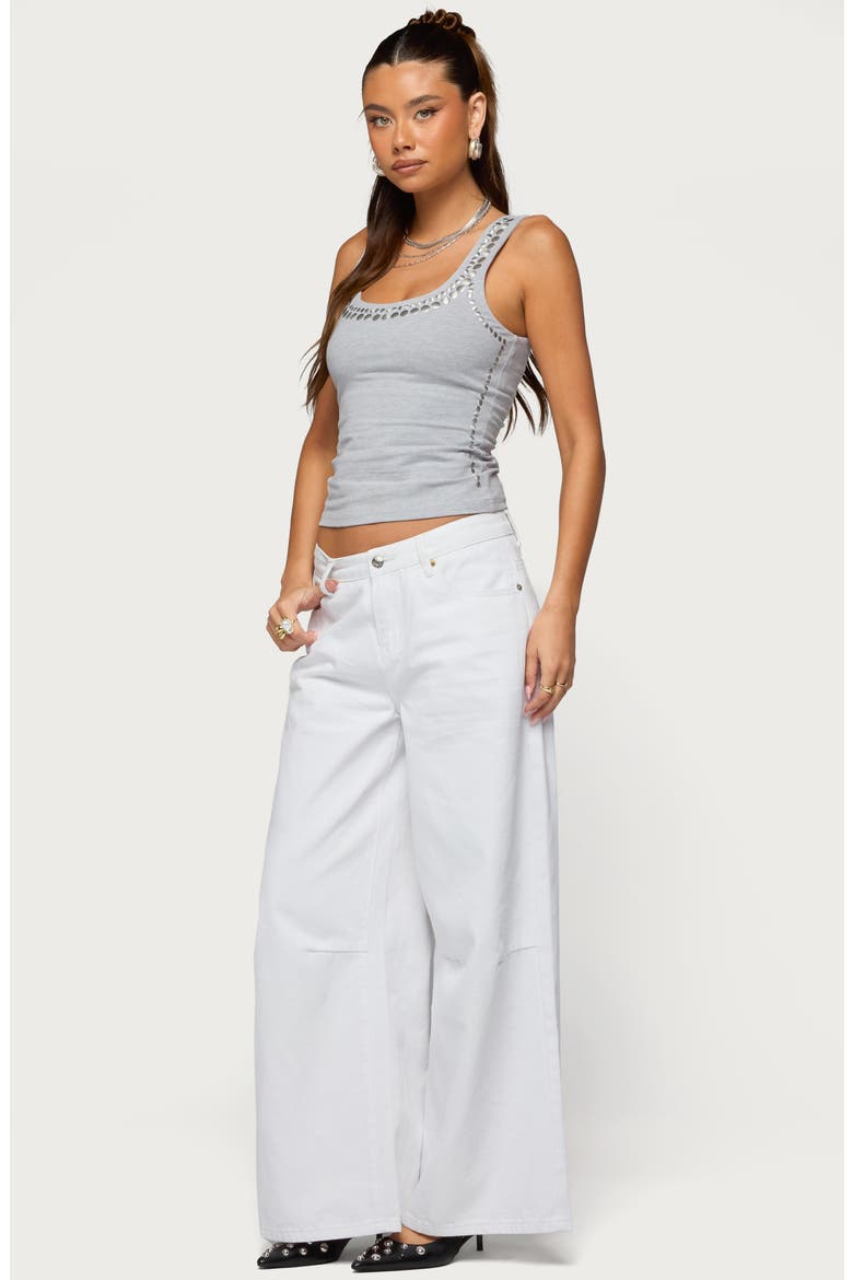 Studded Tank, Alternate, color, GRAY-MELANGE