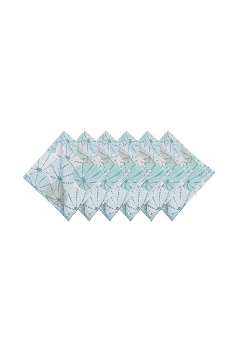 C&F Home Sea Urchin Shores Graphic Print Napkins Set of 6, Main, color, Blue