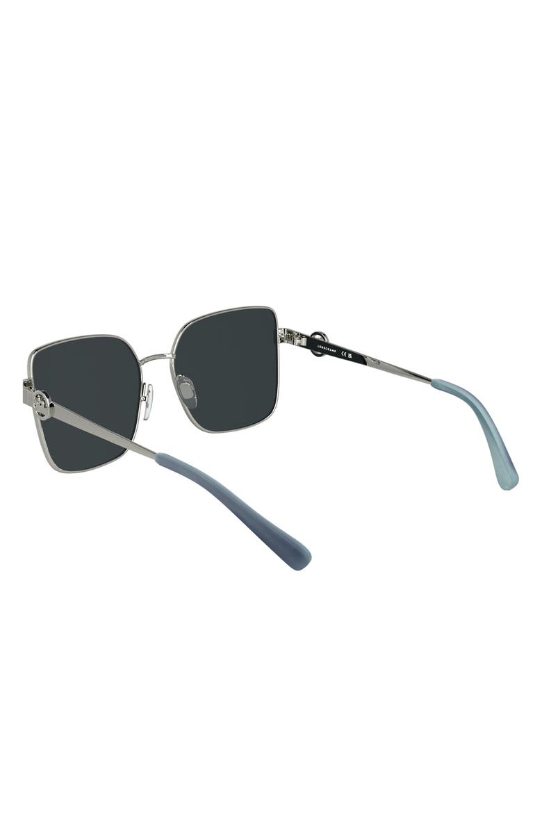 Longchamp Medallion 56mm Butterfly Sunglasses, Alternate, color, Silver/ Gray