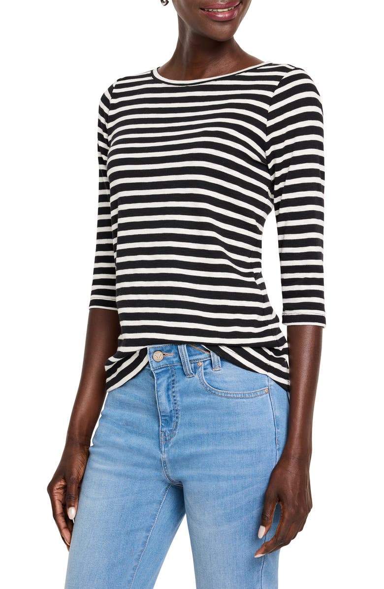 NZT by NIC+ZOE Stripe Boat Neck T-Shirt, Main, color,
