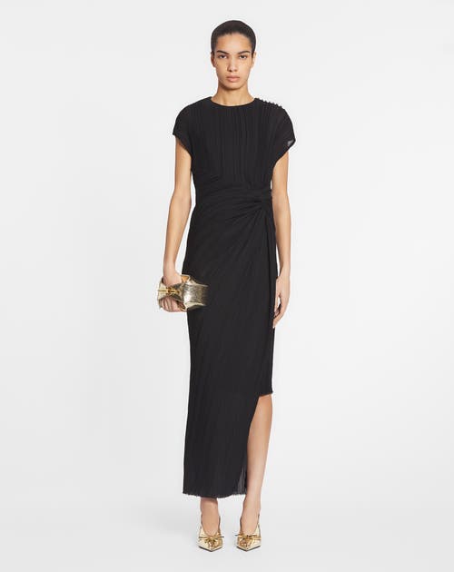 Lanvin Twist-detailing Midi Dress In Black