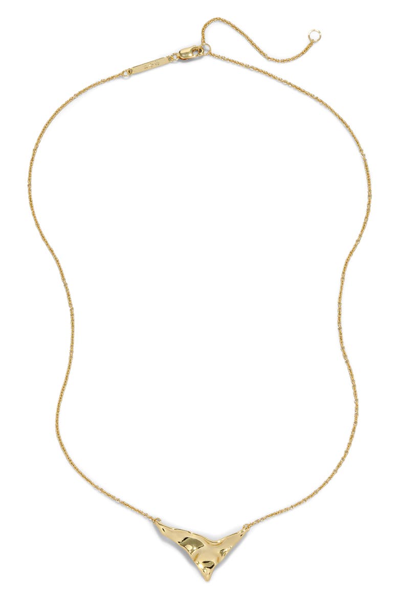 Molten Shield Pendant Necklace, Main, color, GOLD