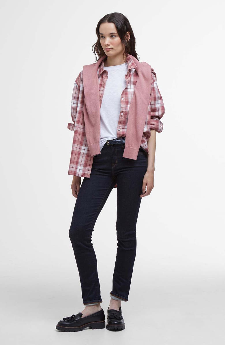Barbour Angelonia Plaid Button-Up Shirt, Alternate, color, Tea Rose / Cloud Check