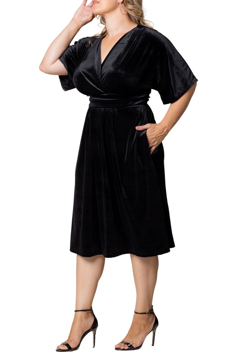 Angelic Velvet Cocktail Dress, Alternate, color, ONYX