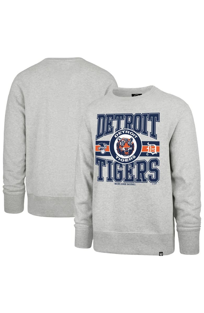 '47 Men's '47  Gray Detroit Tigers Letters Headline Pullover Sweatshirt, Alternate, color, 