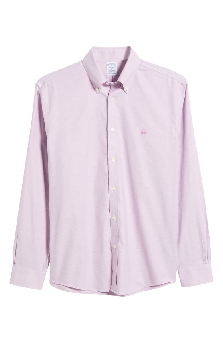 Brooks Brothers Non-Iron Regular Fit Stretch Cotton Button-Down Oxford Shirt, Alternate, color, Bodacious