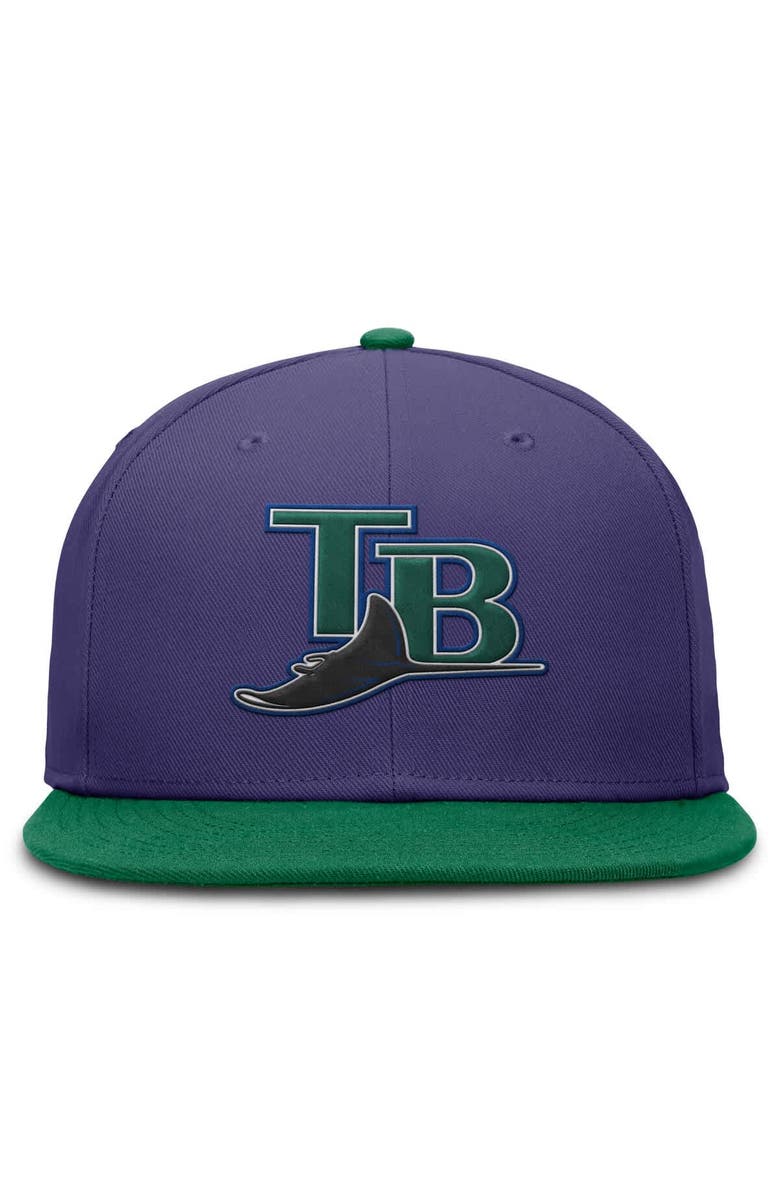 Nike Men's Nike Purple/Green Tampa Bay Rays True Primetime Two-Tone Performance Fitted Hat, Alternate, color, Purple