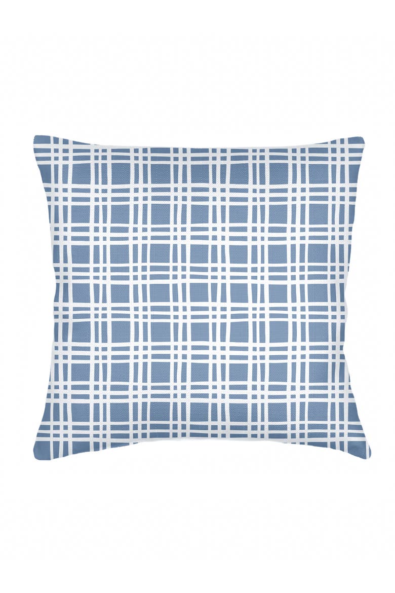 Estate Plaid Linen Euro Pillow Cover Only, Main, color, Cape Blue