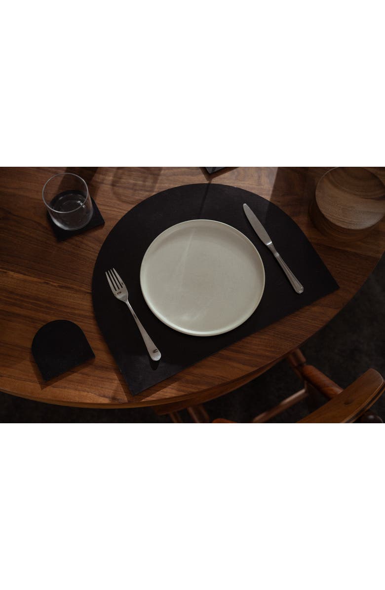 Pare Arch Placemat Pair, Alternate, color, Black Leather