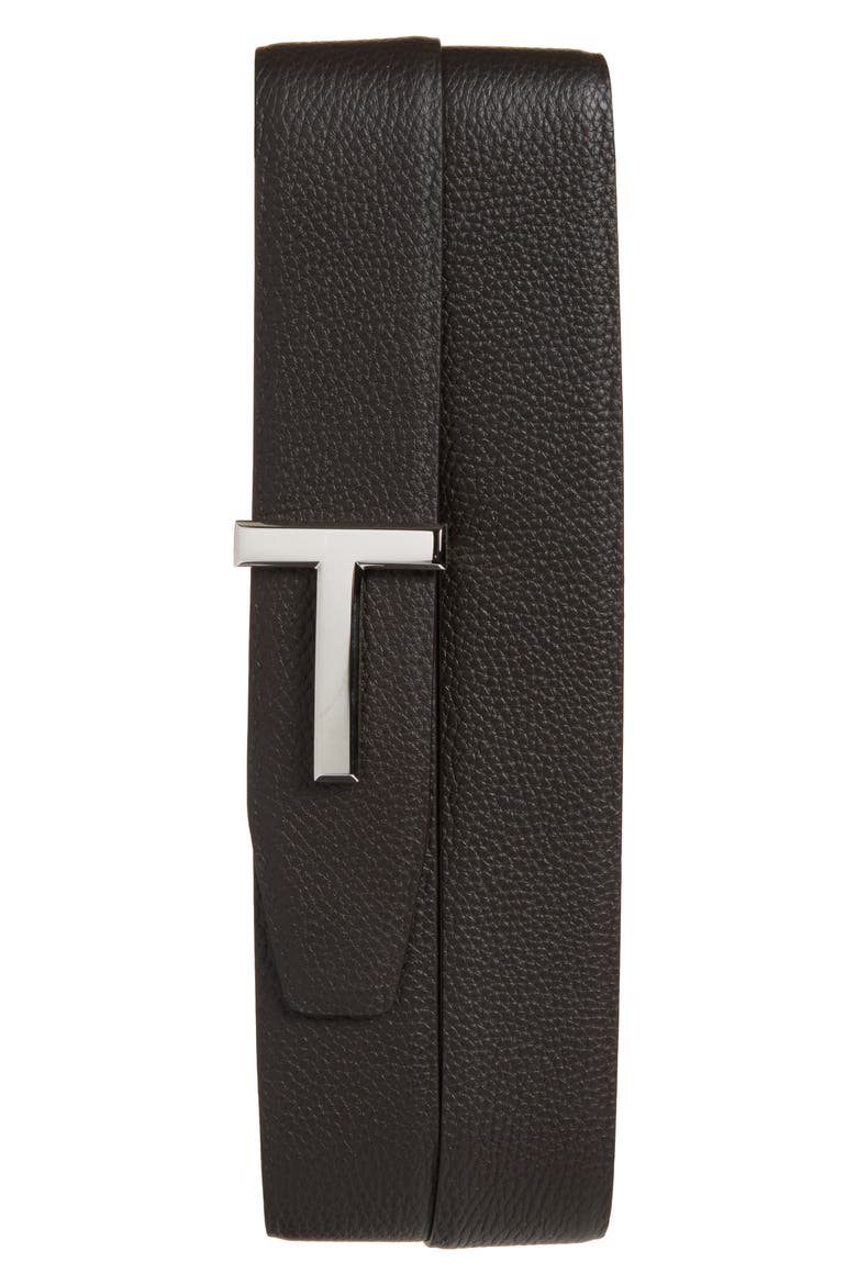 T Icon Reversible Soft Grain Leather Belt, Main, color, ENB BROWN/BLACK
