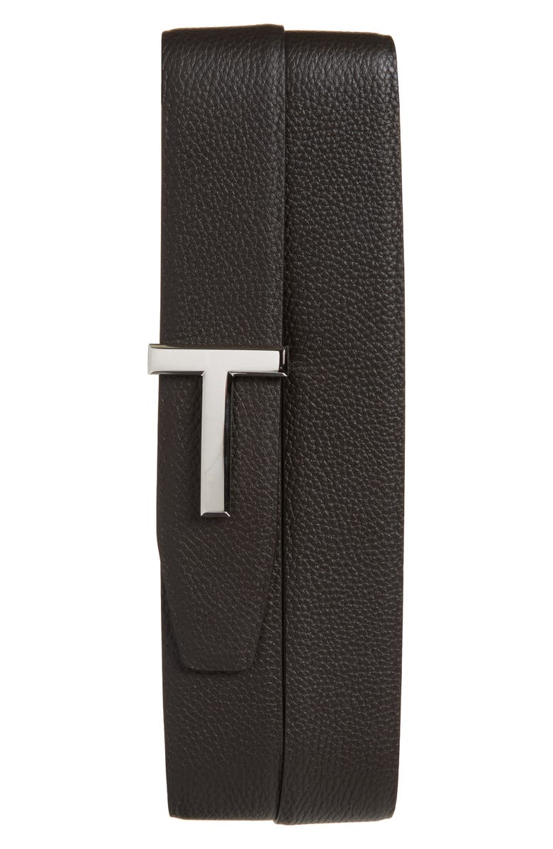 TOM FORD T Icon Reversible Soft Grain Leather Belt, Main, color, 
