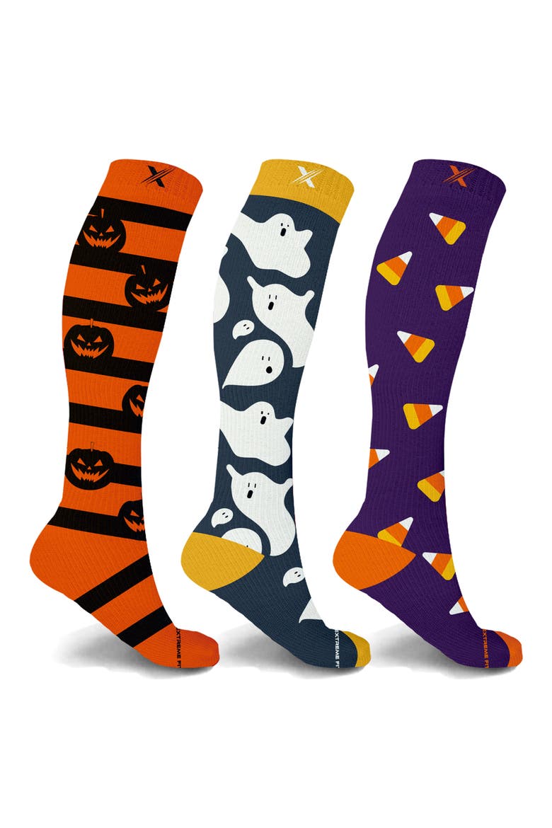 3-Pack Halloween Compression Socks, Main, color, MIX