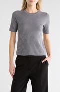 rag & bone Pam Short Sleeve Cotton Jacquard Sweater