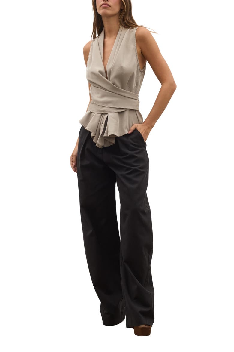 Leon Wrap Top, Alternate, color, GREY