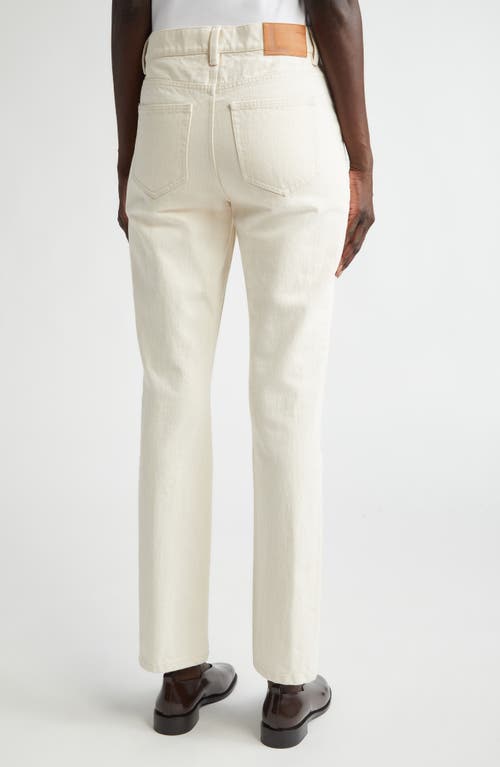 Lafayette 148 L148 Denim Reeve Straight Jean In Washed Ecru