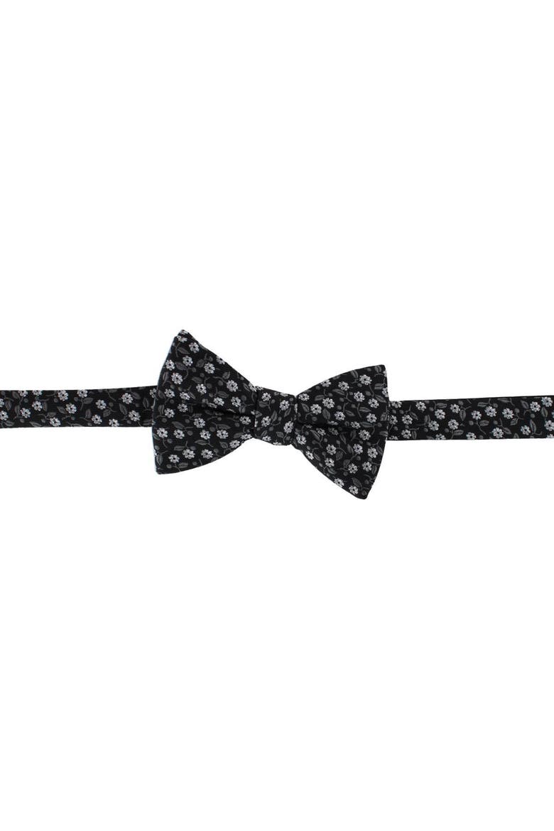 Metallic Flowers and Leaves Bowtie, Main, color, Black