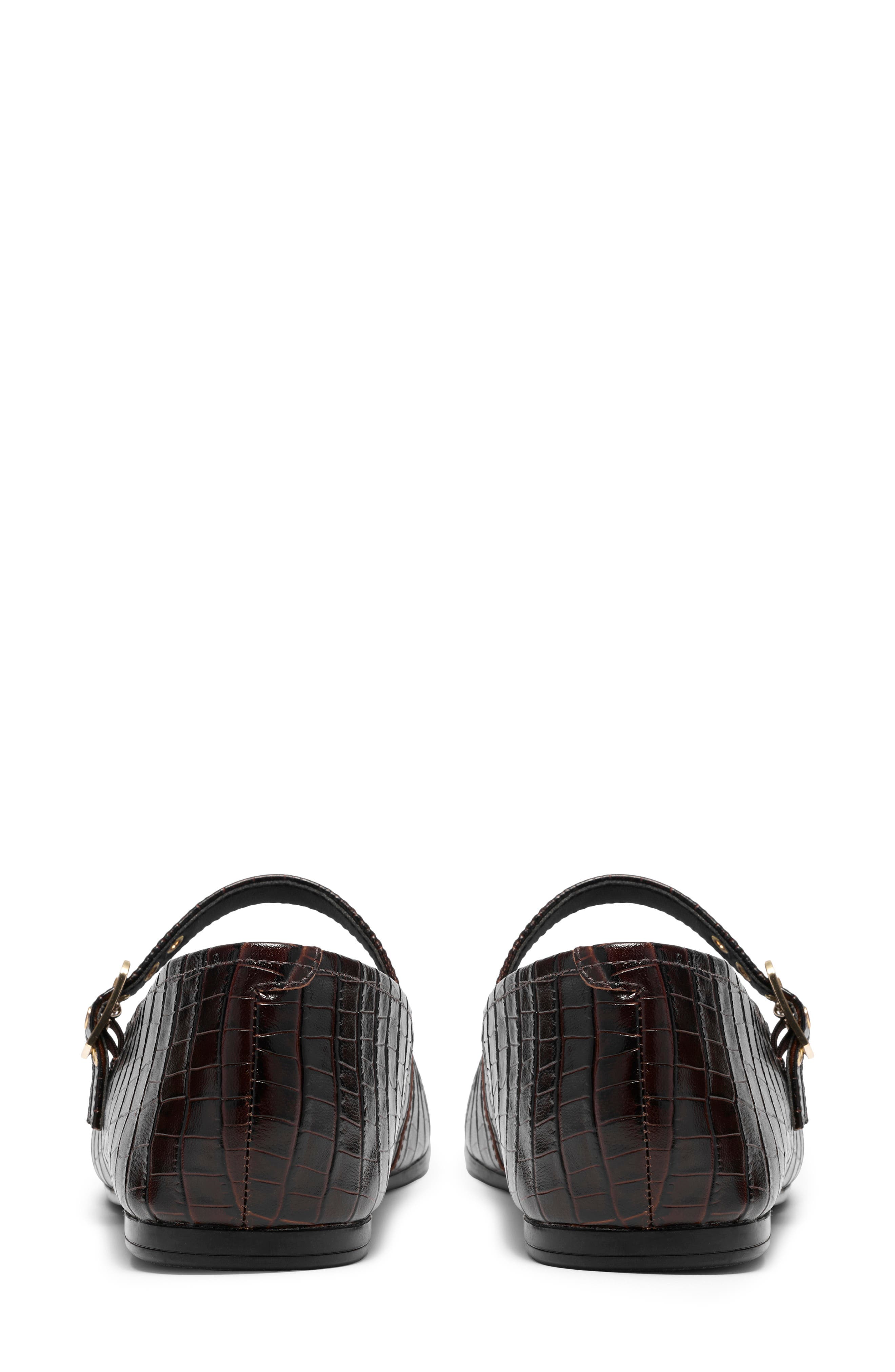 Livia Jane Leather Mary Jane Flat, Alternate, color, DARK BROWN CROC