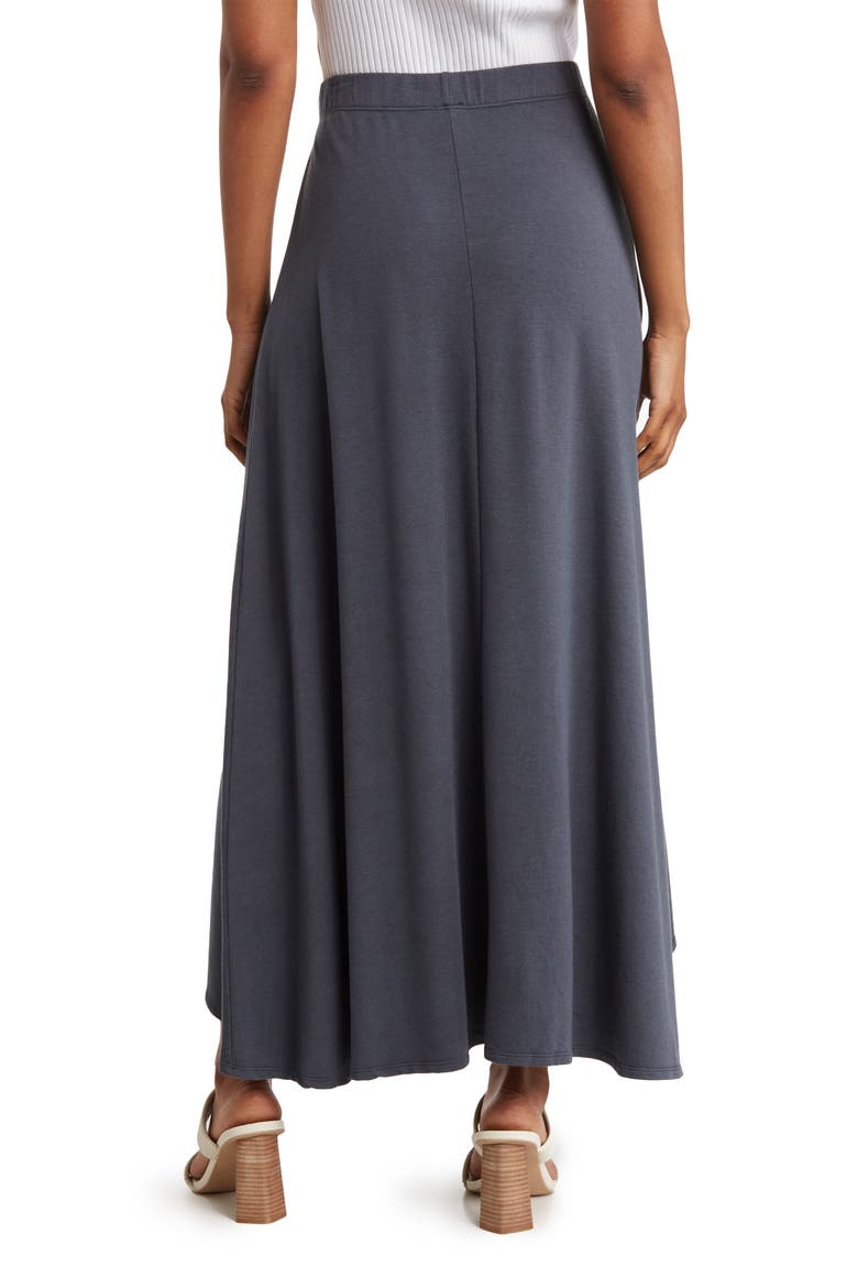 Asymmetric High-Low Skirt, Alternate, color, BLACK