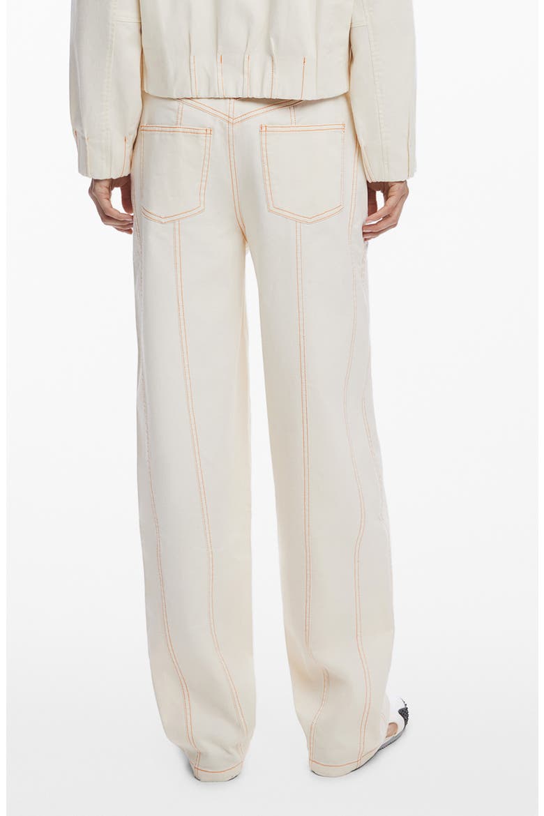Topstitch Detail Stretch Cotton Pants, Alternate, color, LIGHT BEIGE